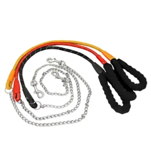 dchwm0039991-06.webp Padded Handle Strong Nylon Dog Leash with Anti-Chewing Chain – product view 6