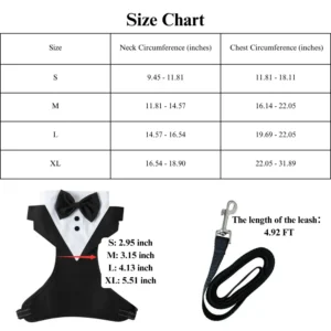 Formal Occasions Pet Vest-Style Harness with Bowtie and Adjustable Leash for Dogs – product view 4