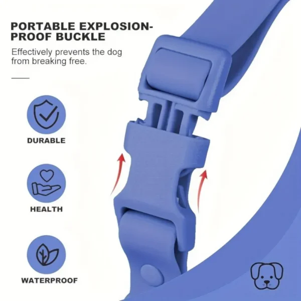 dchwm0043053-02.webp Adjustable Waterproof Dog Collar Soft PVC Dog Collar with Safety Buckle – product view 2