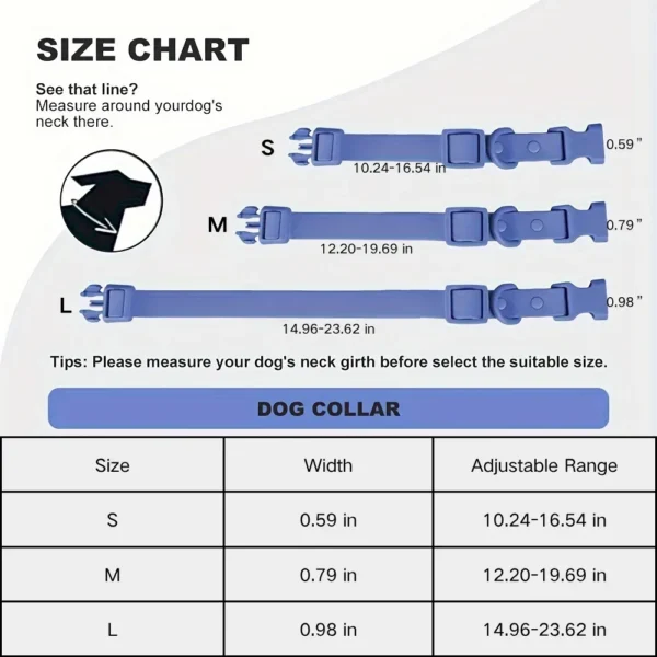 dchwm0043053-03.webp Adjustable Waterproof Dog Collar Soft PVC Dog Collar with Safety Buckle – product view 3