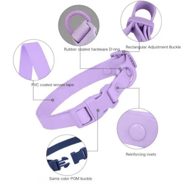dchwm0043053-04.webp Adjustable Waterproof Dog Collar Soft PVC Dog Collar with Safety Buckle – product view 4