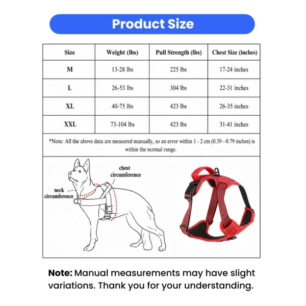 dchwm0046580-03.webp Reflective Dog Harness with Thickened Control Handle – product view 3
