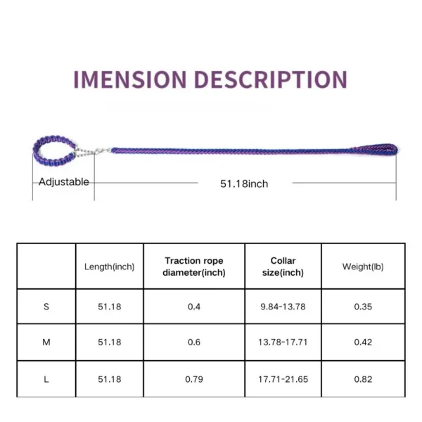 dchwm0046823-07.webp Premium Dog Leash with Anti-Shock P Chain Collar for Large Breeds – product view 7