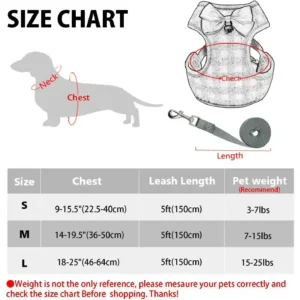 dchwm0048743-02.webp Small Dog Harness and Leash Set Pet Harness with Soft Mesh – product view 2
