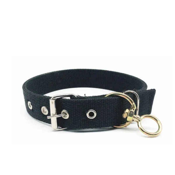 Black Durable Dog Collar for Dogs with Metal Buckle