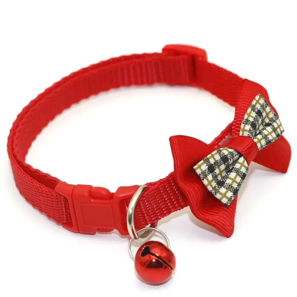 dchwm0060402-01.webp Cute Pet Safery Collar with Plaid Bow and Bell