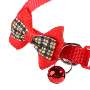 dchwm0060402-03.webp Cute Pet Safery Collar with Plaid Bow and Bell – product view 3