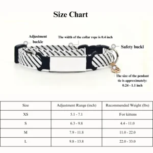 Adjustable Pet Collar with Necktie Pendant for Cats and Small Dogs – product view 2