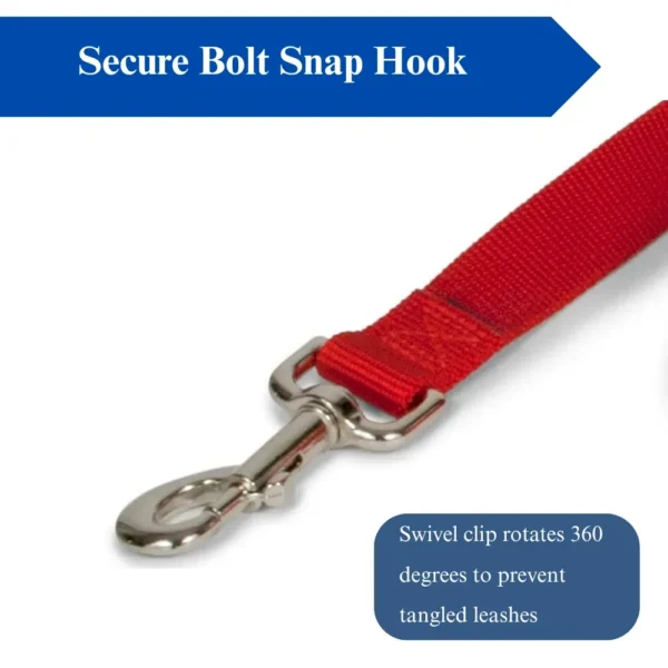 dchwm0103333-03.webp Durable Nylon Dog Leash with Bolt Snap for All Dog Sizes – product view 3