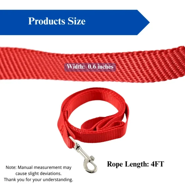 dchwm0103333-04.webp Durable Nylon Dog Leash with Bolt Snap for All Dog Sizes – product view 4