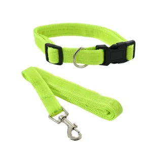 Adjustable Collar Night Visibility Reflective Pet Dog Leash Collar Set