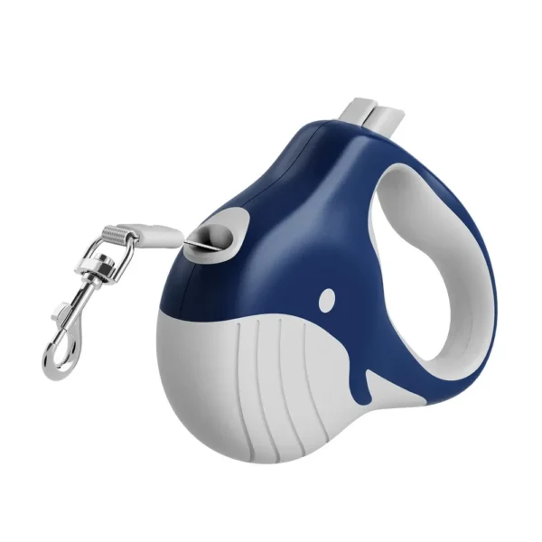Whale Design Retractable Pet Leash with Ergonomic Grip for Small Pets
