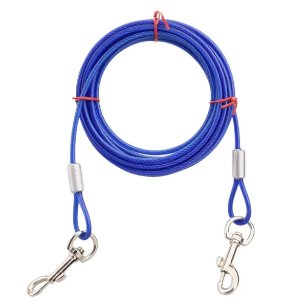Dual Head Design Heavy Duty Steel Wire Dog Tie Out Leash, 0.19 Inches Thickness