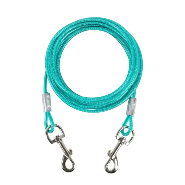 Dual Head Design Heavy Duty Steel Wire Dog Tie Out Leash, 0.1 Inches Thickness