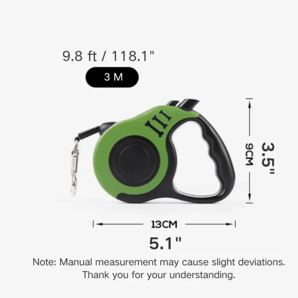 dchwm0131436-02.webp 9.8 Ft Durable Outdoor Polyester Automatic Retractable Dog Pet Leash – product view 2