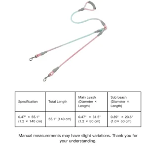 dchwm0136121-06.webp Outdoor Walking Woven Nylon Pet Rope Double Dog Leashes – product view 6