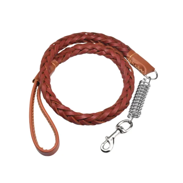 dchwm0142976-05.webp Durable Cowhide Braided Dog Leash for Large and Medium Dogs – product view 5