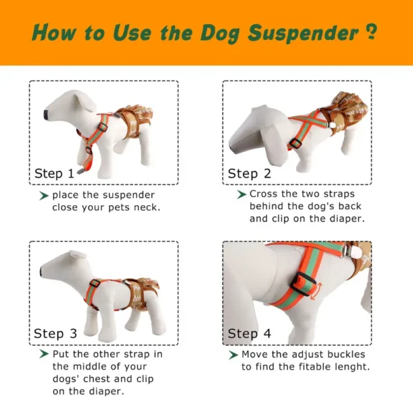 dchwm0146461-06.webp 2 Pack Reflective Adjustable Pet Dog Diaper Harness with Straps – product view 6