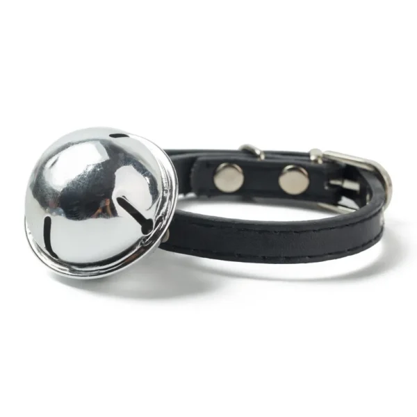 dchwm0158344-06.webp Adjustable Metal Buckle Durable PU Leather Pet Collar with Bell – product view 6