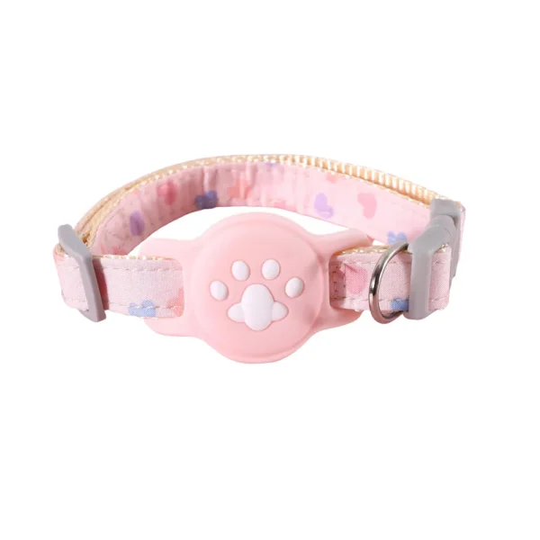 Silicone Airtag Holder Adjustable Love Heart and Paw Pet Collar