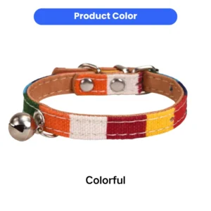Leather Adjustable Dogs Cat Collar Decorative Pet Necklace – product view 2