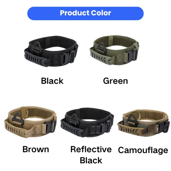 dchwm0176422-02.webp Double Metal Buckle Outdoor Dog Collar Tactical Quick Release Shock Absorb – product view 2