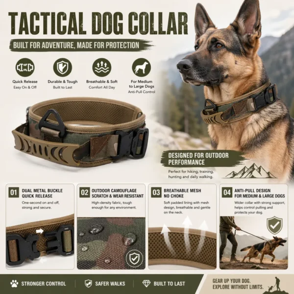 dchwm0176422-04.webp Double Metal Buckle Outdoor Dog Collar Tactical Quick Release Shock Absorb – product view 4