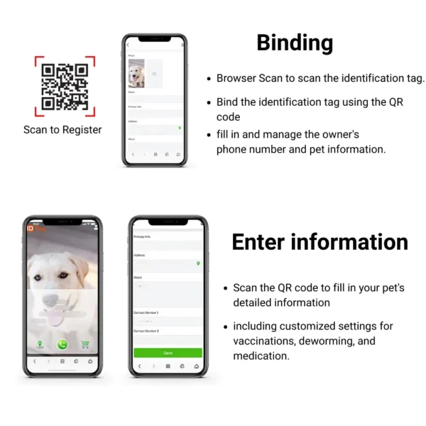 dchwm0204595-03.webp QR Pet ID Tag Polyester PP Lightweight Digital Identification Plate for Dog and Cat Collars – product view 3