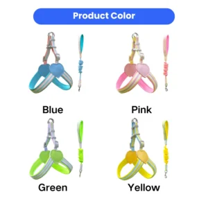 Adorable Dopamine Color Pet Harness and Leash Set – product view 2