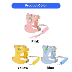 dchwm0218185-03.webp Adorable Fruit Design Pet Harness and Leash Set – product view 3