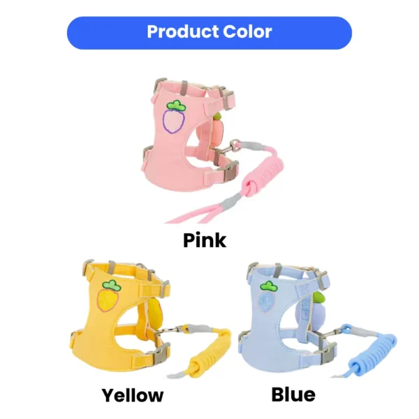 dchwm0218185-03.webp Adorable Fruit Design Pet Harness and Leash Set – product view 3