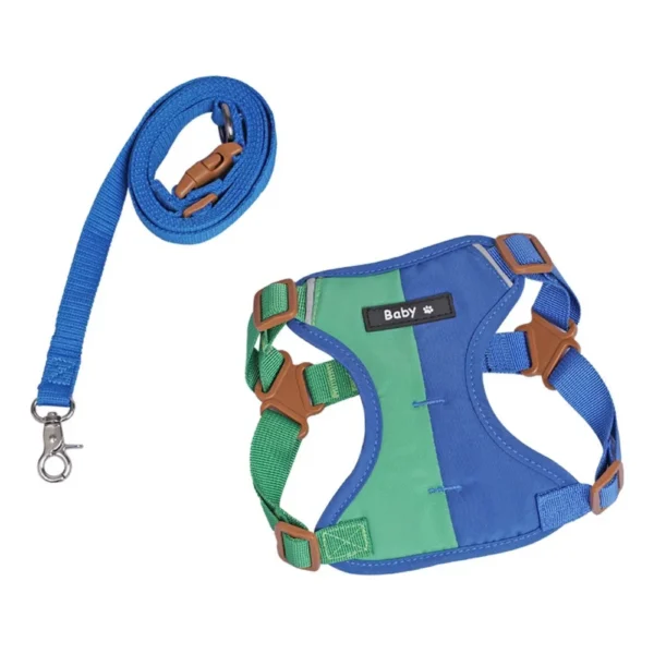 dchwm0218667-06.webp Summer Color Blocking Pet Harness and Leash Set – product view 6