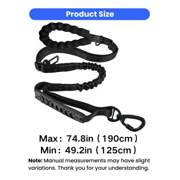 dchwm0258663-03.webp Heavy Duty Shock-Absorbing Dog Leash with Car Seat Belt Clip – product view 3