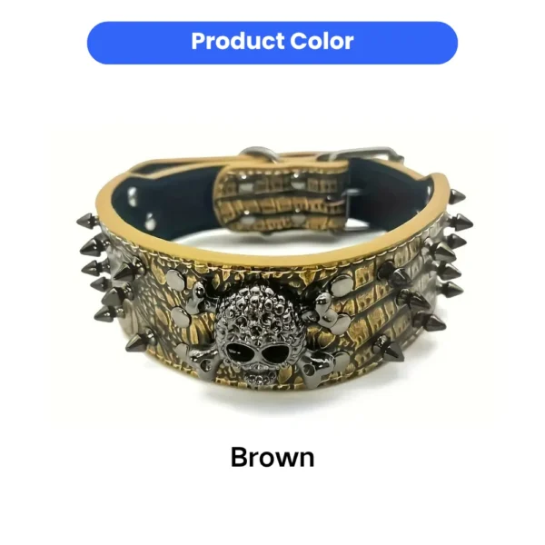 dchwm0259157-02.webp Halloween Skull Rivet Dog Collar – product view 2