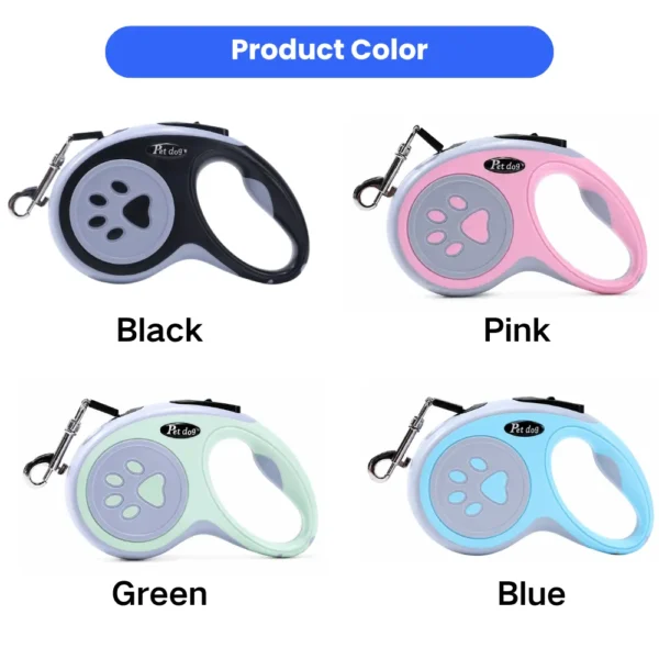 dchwm0259406-02.webp Automatic Retractable Paw Pattern Dog Leash with Ergonomic Grip – product view 2