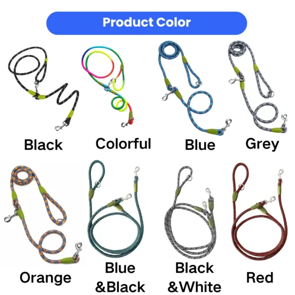 dchwm0259739-02.webp Reflective Hands-Free Rope Dog Leash for Medium and Large Dogs – product view 2