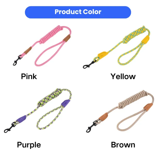 dchwm0259887-02.webp Reflective Nylon Rope Dog Leash for Medium Large Dogs – product view 2