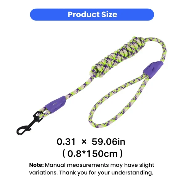 dchwm0259887-03.webp Reflective Nylon Rope Dog Leash for Medium Large Dogs – product view 3