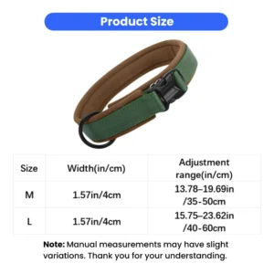 Reflective Padded Nylon Dog Collar for Large Dogs – product view 3