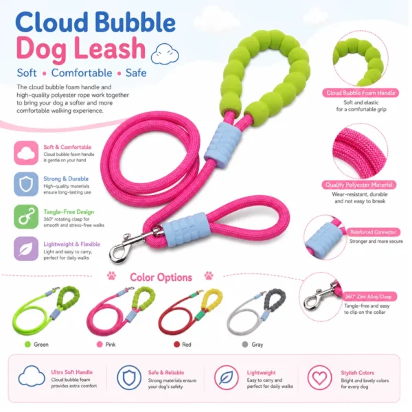 dchwm0261096-04.webp Comfort Handle Dog Leash for Small and Medium Dogs – product view 4