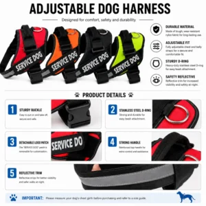 dchwm0263015-04.webp Adjustable Reflective Dog Harness for Medium and Large Dogs – product view 4