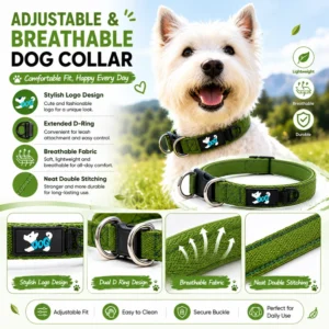 dchwm0263379-04.webp Adjustable Soft Padded Dog Collar with Dual D-Rings – product view 4