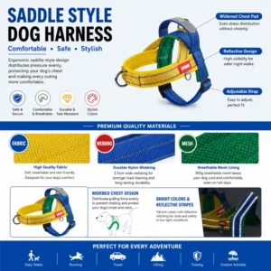 dchwm0263445-04.webp Reflective Saddle Style Dog Harness for Small and Medium Dogs – product view 4