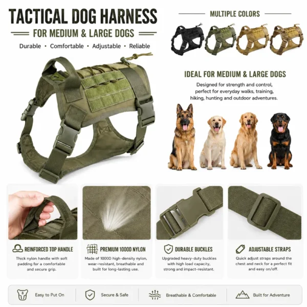 dchwm0263650-04.webp Tactical Dog Harness for Medium and Large Dogs – product view 4