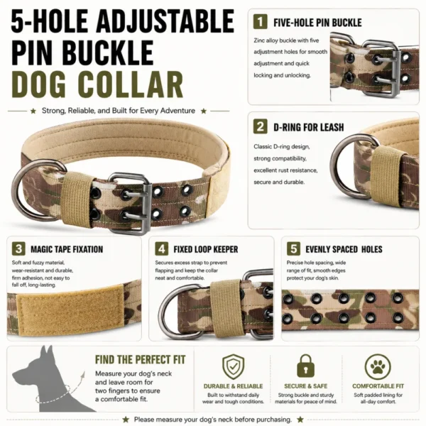 dchwm0263760-04.webp Heavy Duty Tactical Dog Collar with Soft Padding – product view 4