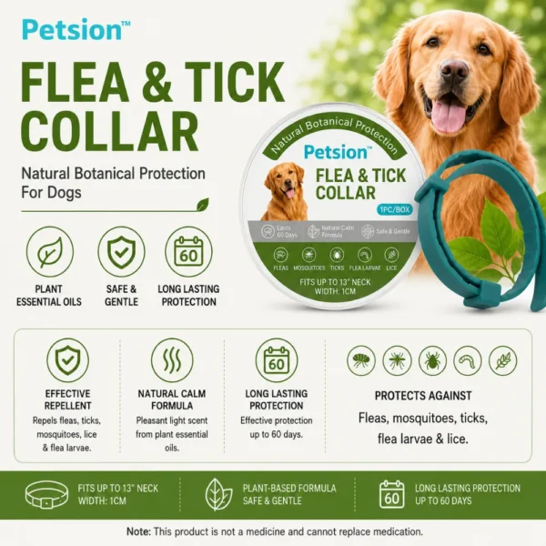 dchwm0266117-04.webp Natural Flea and Tick Collar for Dogs with Botanical Oils Pack – product view 4