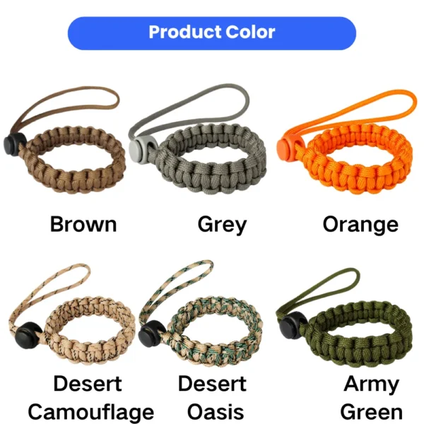 dchwm0268541-02.webp Adjustable Dog Leash Wrist Strap Anti-Loss Paracord Safety Band – product view 2