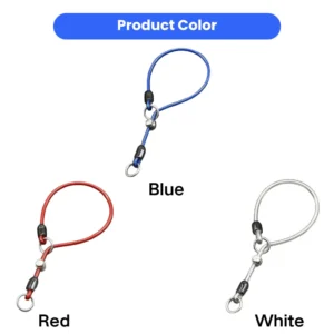 dchwm0272684-02.webp Shock Absorbing Anti-Pull Steel Cable Dog Slip Lead Collar 3 Colors Assorted – product view 2