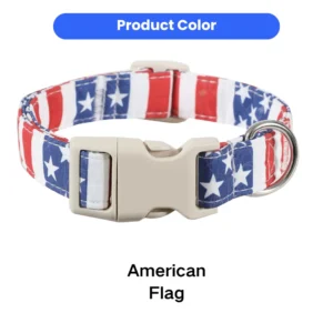 dchwm0277482-02.webp American Flag Adjustable Dog Collar with Quick Release Buckle – product view 2