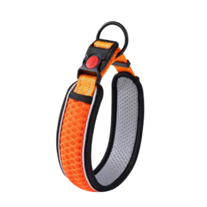 Breathable Reflective Padded Mesh Dog Collar with Safety Buckle 2 Colors Assorted